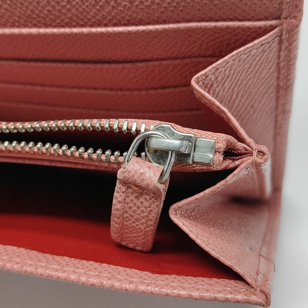 BVLGARI Calfskin Pink Wallet