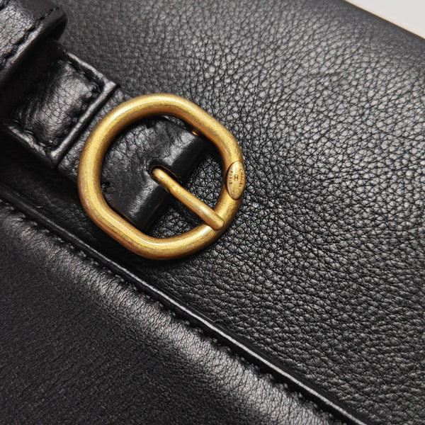 Quilted Calfskin Shoulder Bag Black