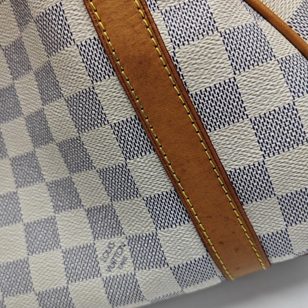 STRESA Damier Azur Coated Canvas White