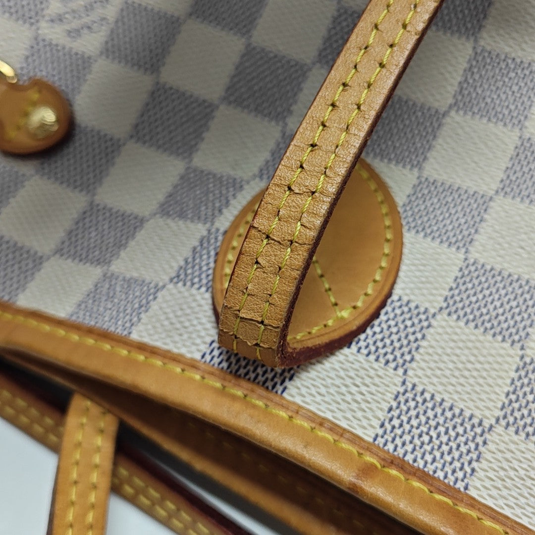 NEVERFULL MM Damier Azur Coated Canvas Beige