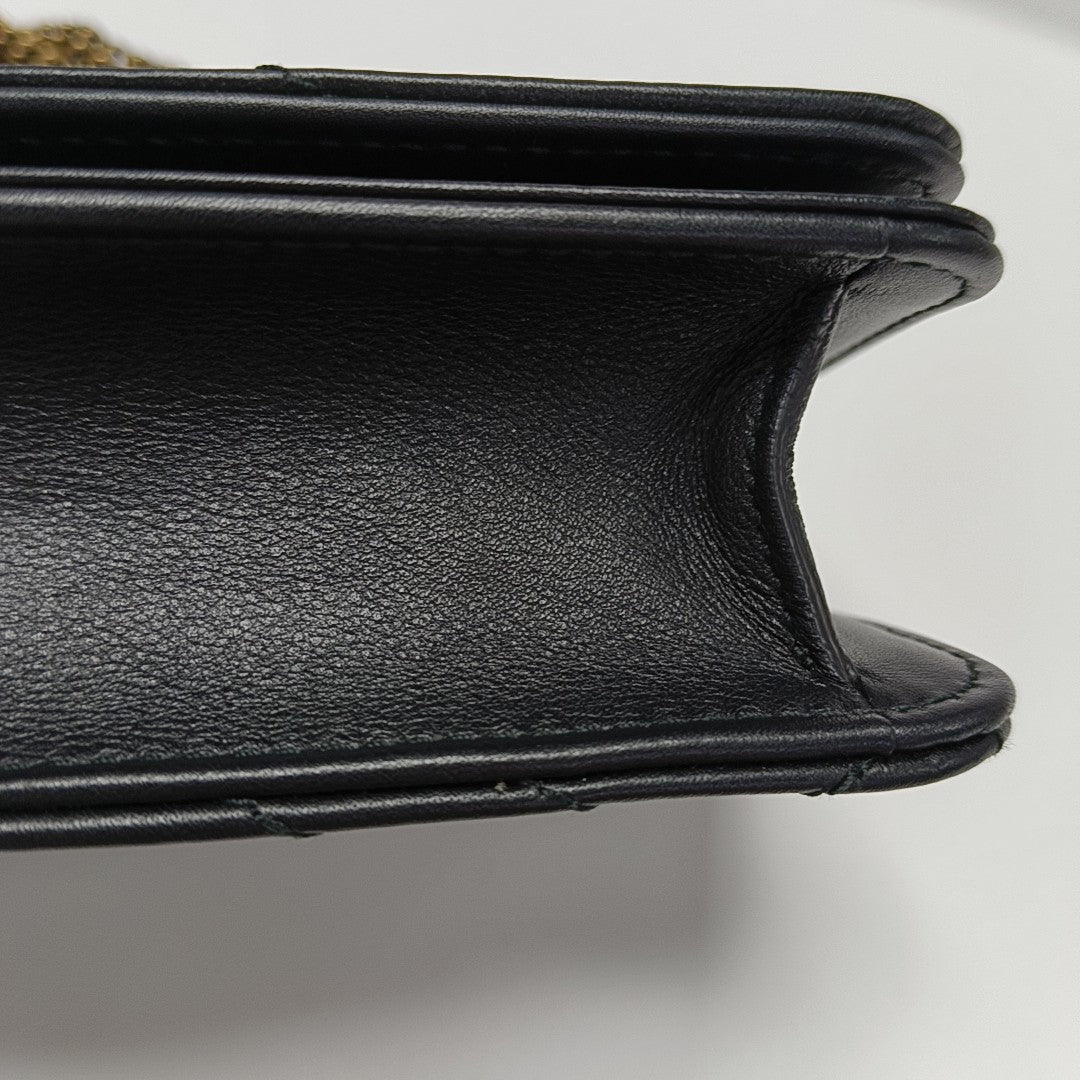 GG Marmont Super Mini Quilted Calfskin Black