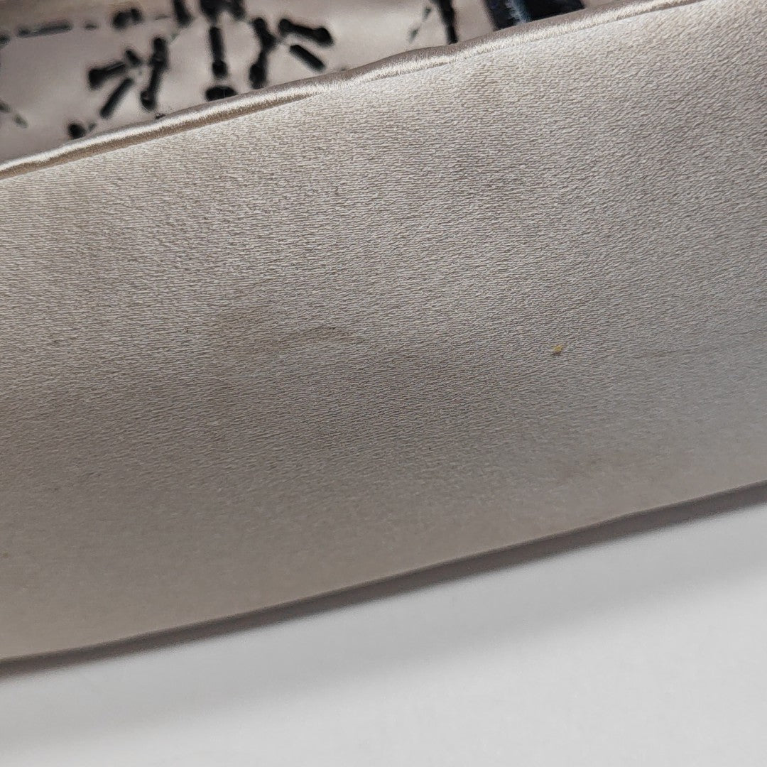 Silk Satin Top Handle Bag Beige