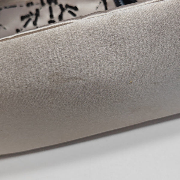 Silk Satin Top Handle Bag Beige