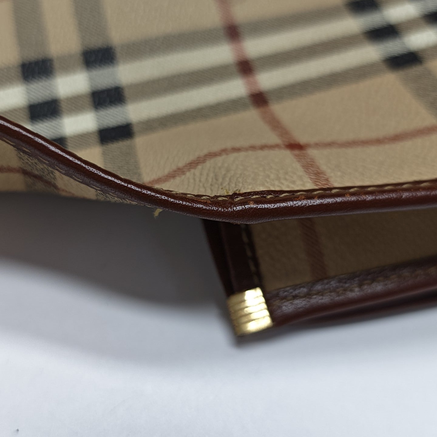 Coated Canvas Shoulder Bag Brown