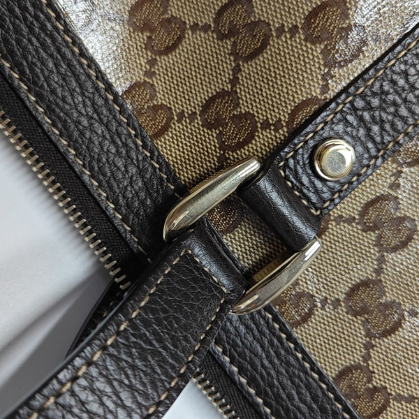 Abbey Monogram Coated Canvas Beige