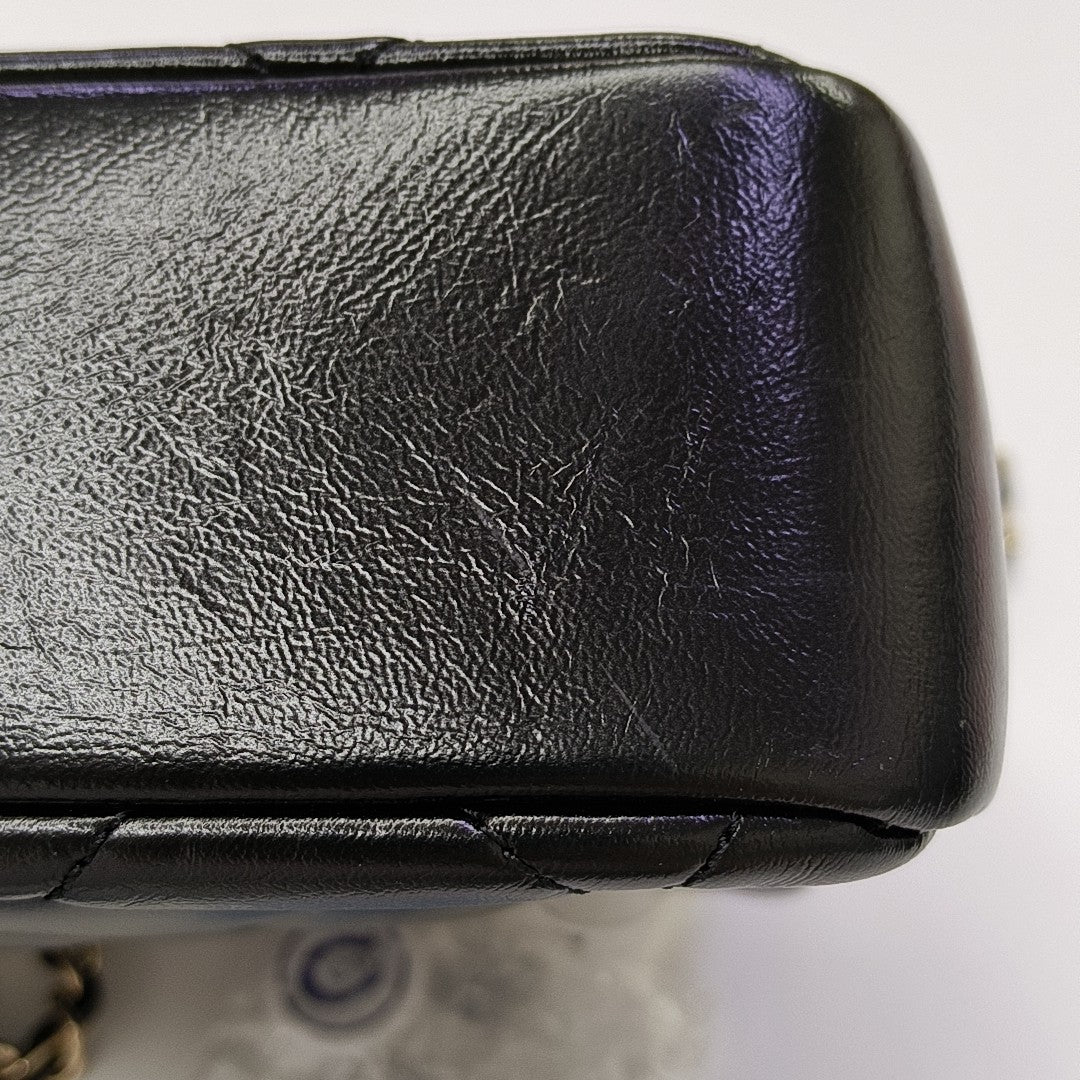 Quilted Lambskin Shoulder Bag Black
