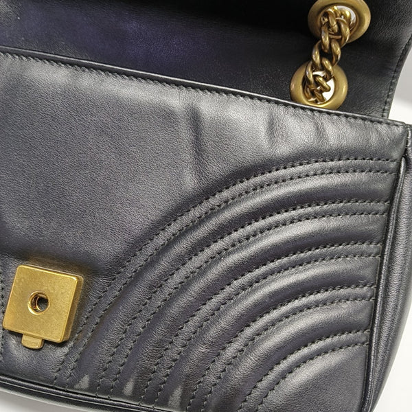 GG Marmont Medium Quilted Calfskin Black