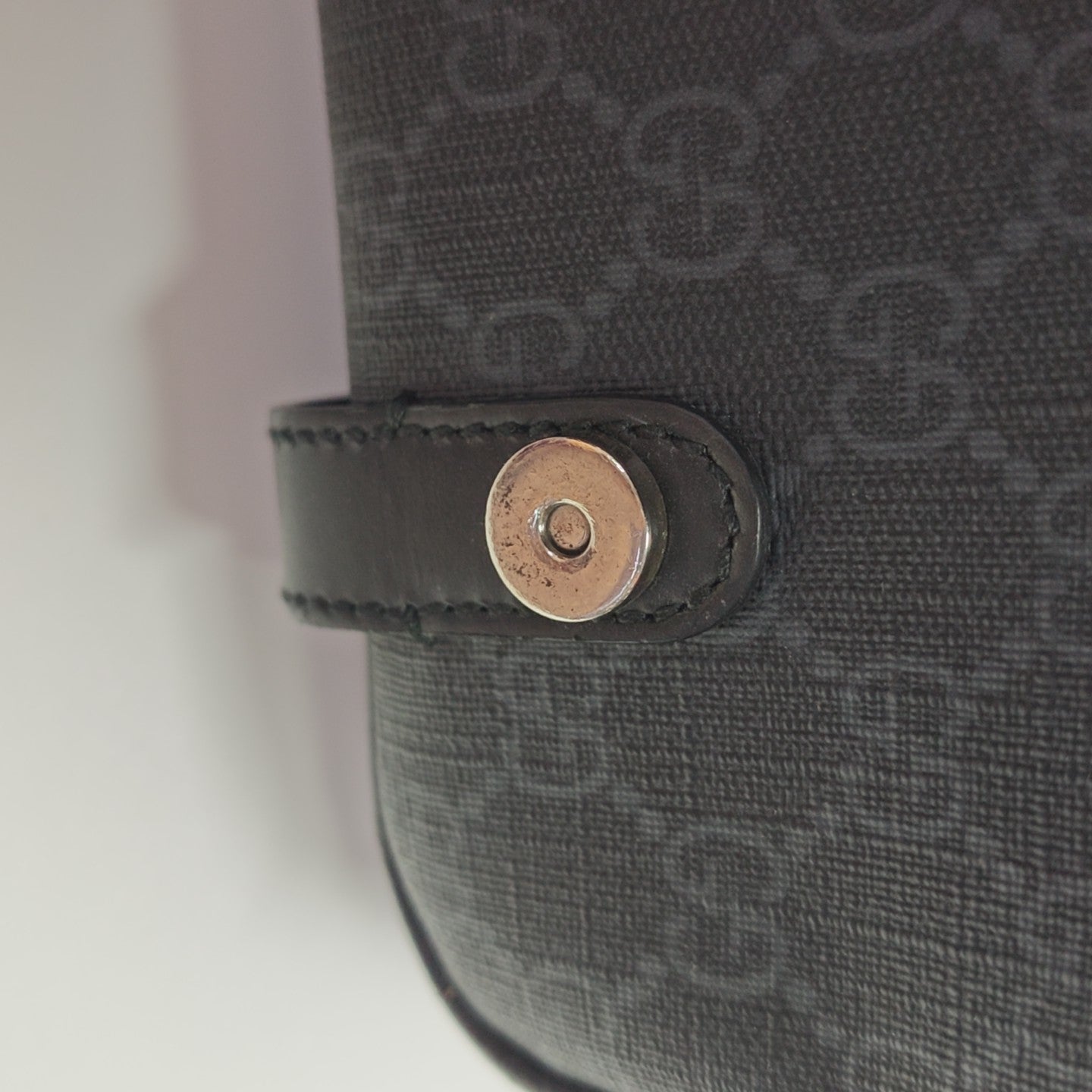 Monogram Coated Canvas Shoulder Bag Black