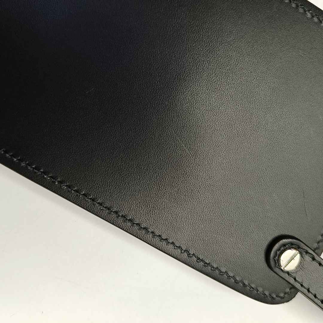 2 Pockets Leather Black