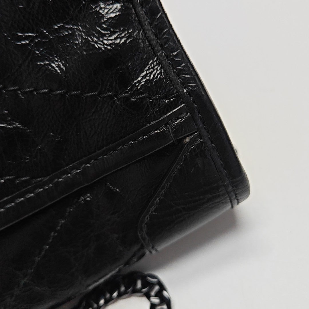 NIKI Mini Chevron Calfskin Black