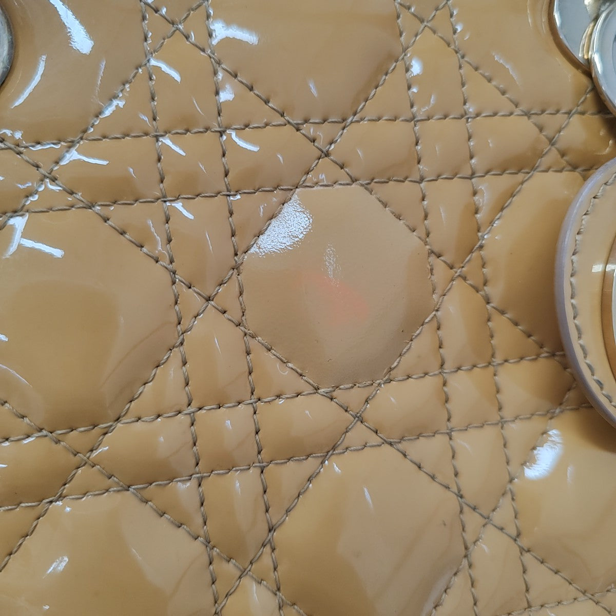 Lady Dior Medium Cannage Patent Leather Yellow