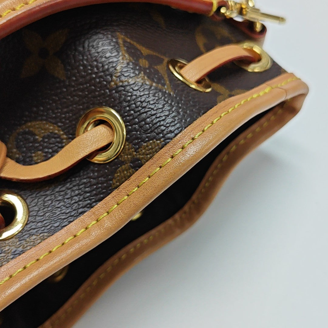 NOÉ Nano Monogram Coated Canvas Brown