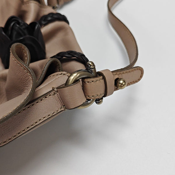 Leather Top Handle Bag Pink