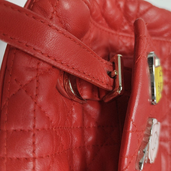 Stardust Cannage Calfskin Red