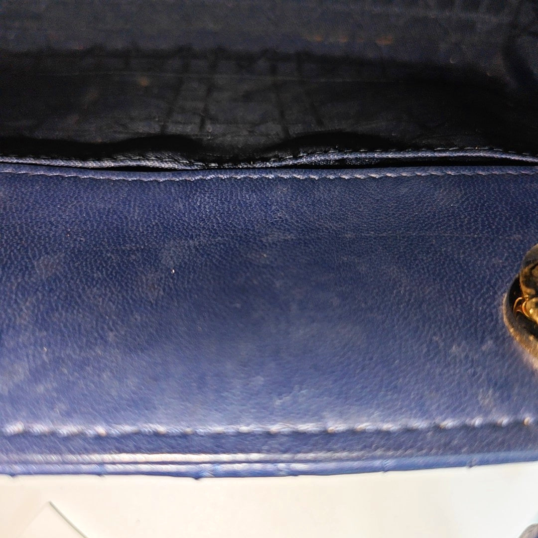 Authenticated pre-owned  Lady Dior Small Cannage Lambskin Blue - Tote Bag at Looply