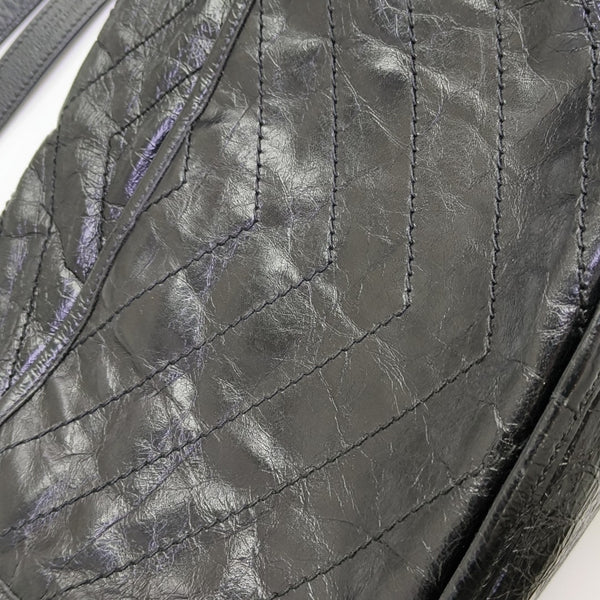 NIKI Medium Chevron Calfskin Black