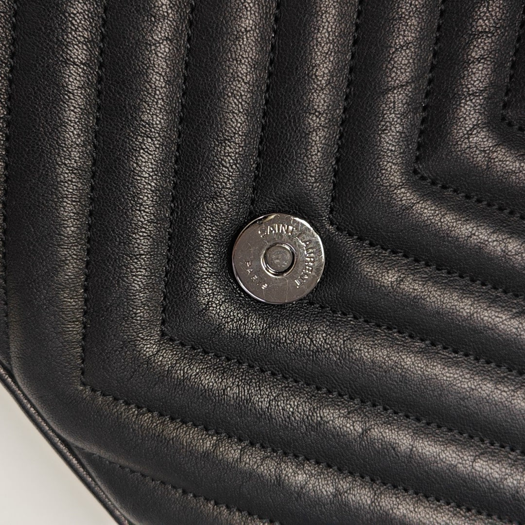 Quilted Calfskin Shoulder Bag Black
