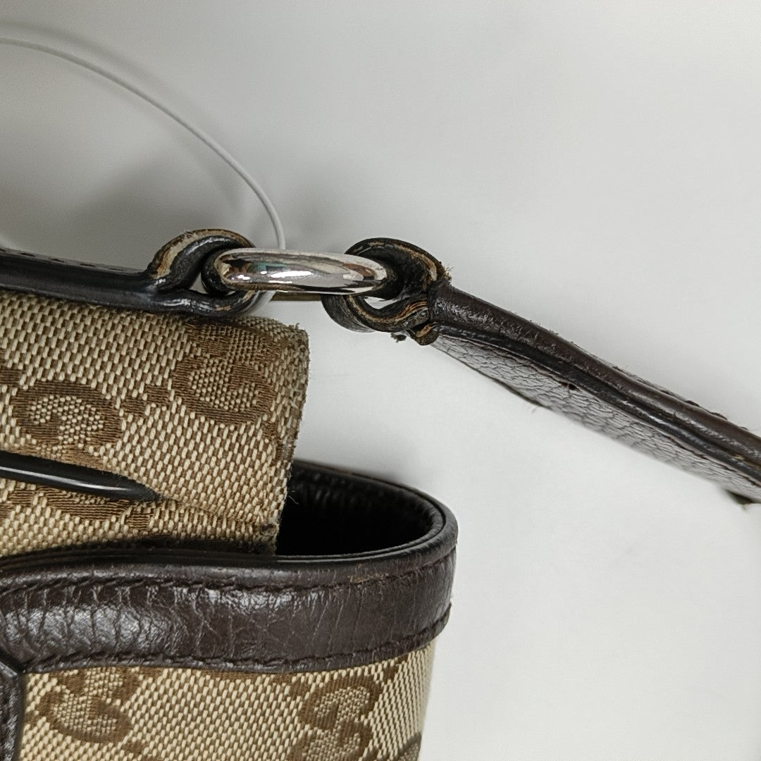Monogram Canvas Shoulder Bag Brown