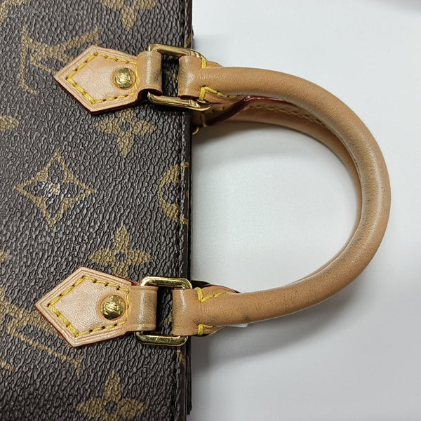 SAC PLAT Mini Monogram Coated Canvas Brown
