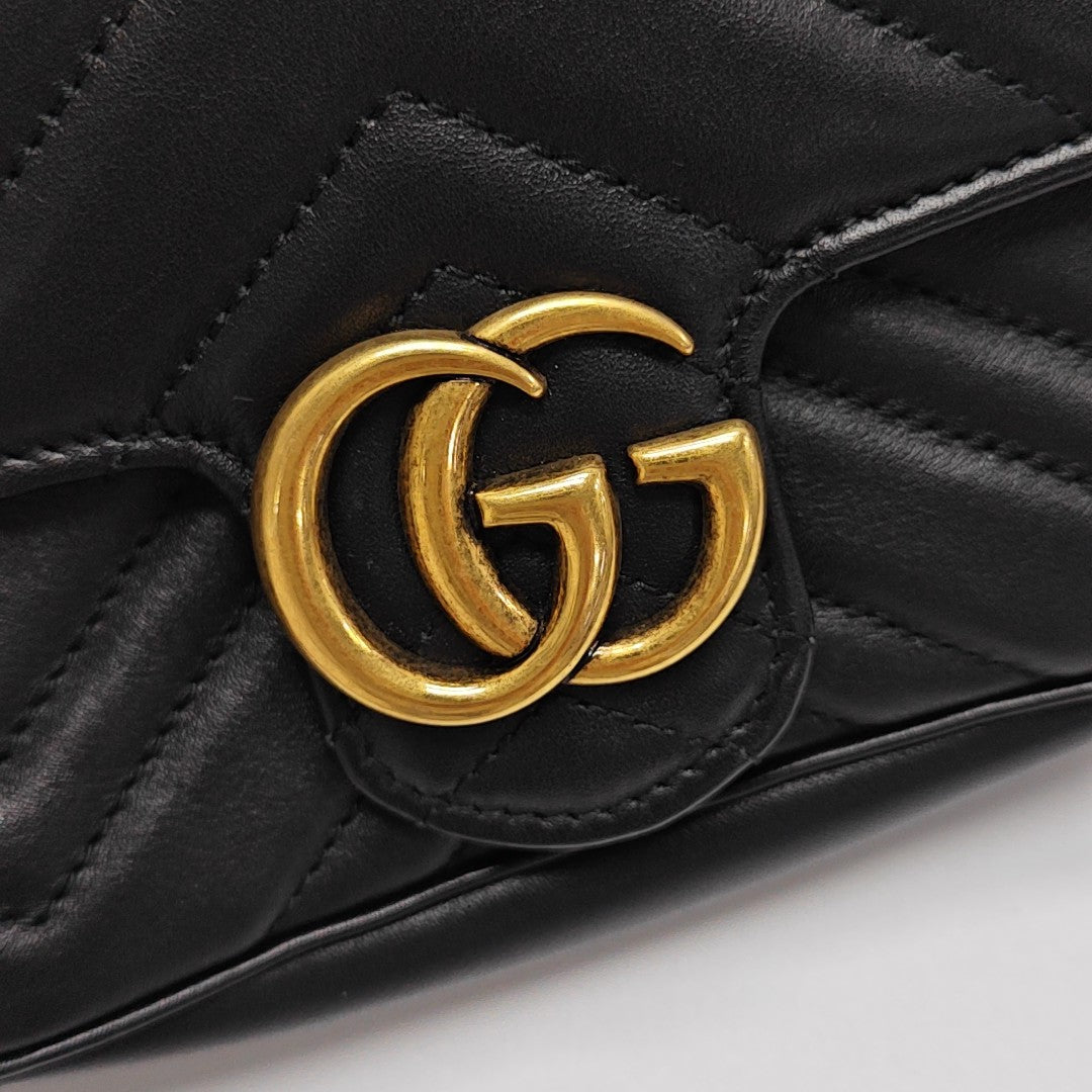 GG Marmont Mini Quilted Calfskin Black