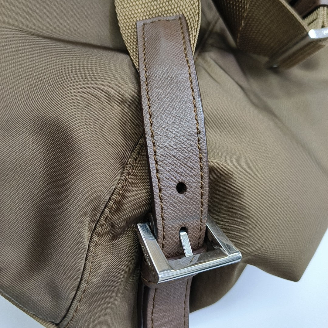 Nylon Backpack Brown