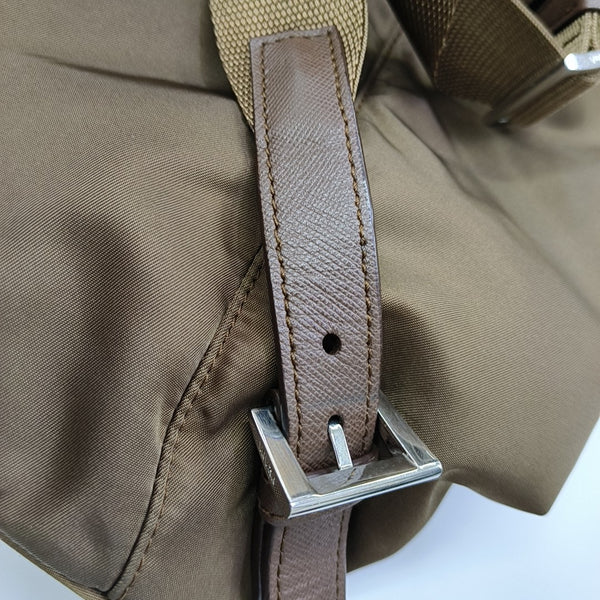 Nylon Backpack Brown