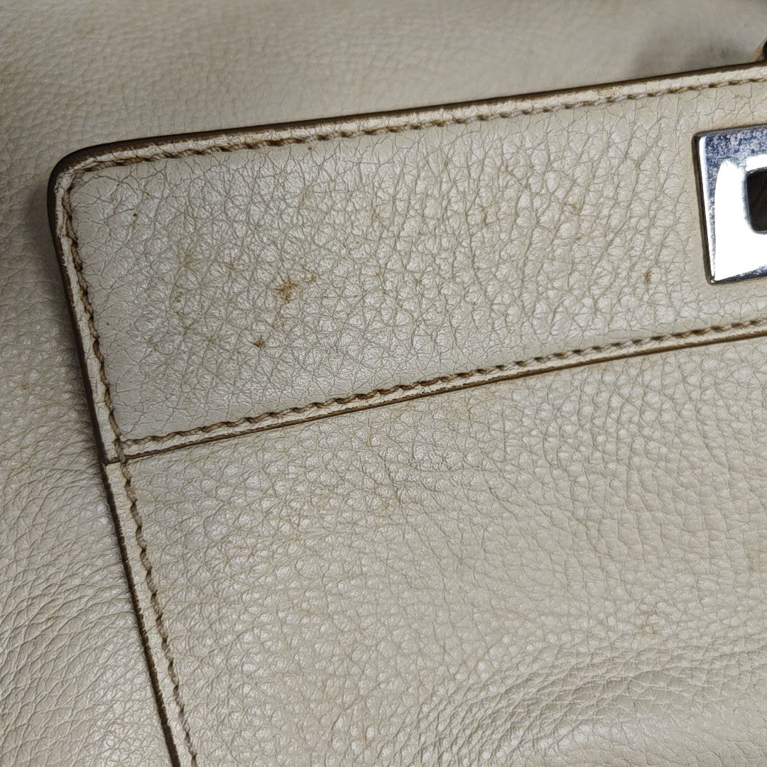 Calfskin Shoulder Bag White