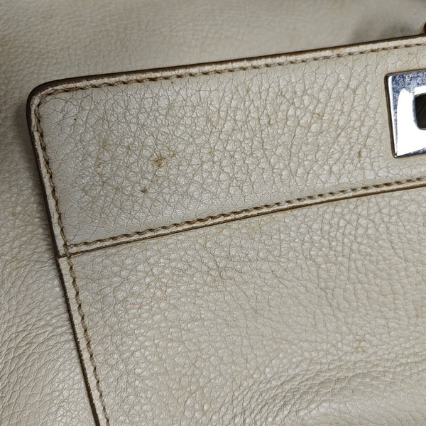 Calfskin Shoulder Bag White