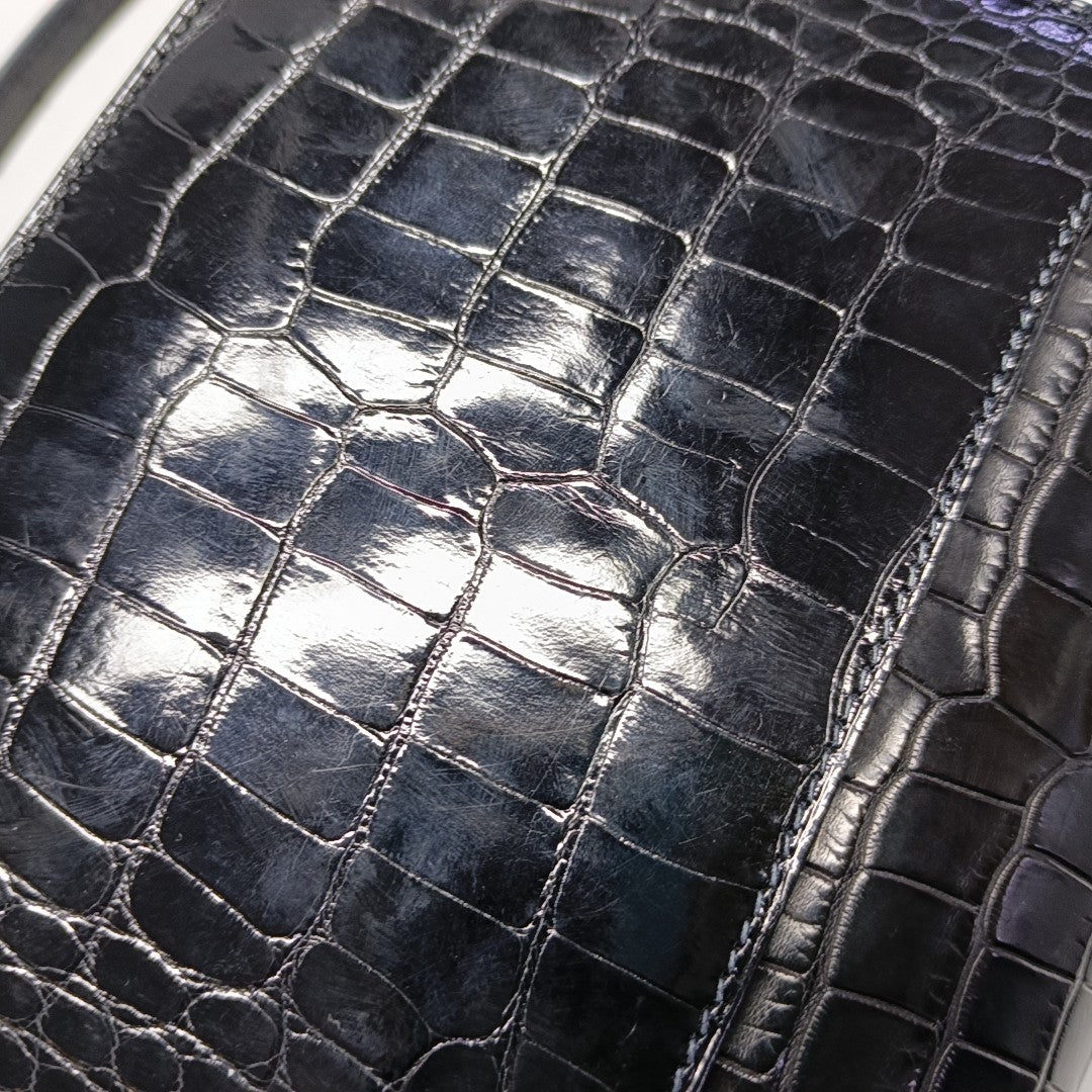 Roulis Mini Shiny Porosus Crocodile Black