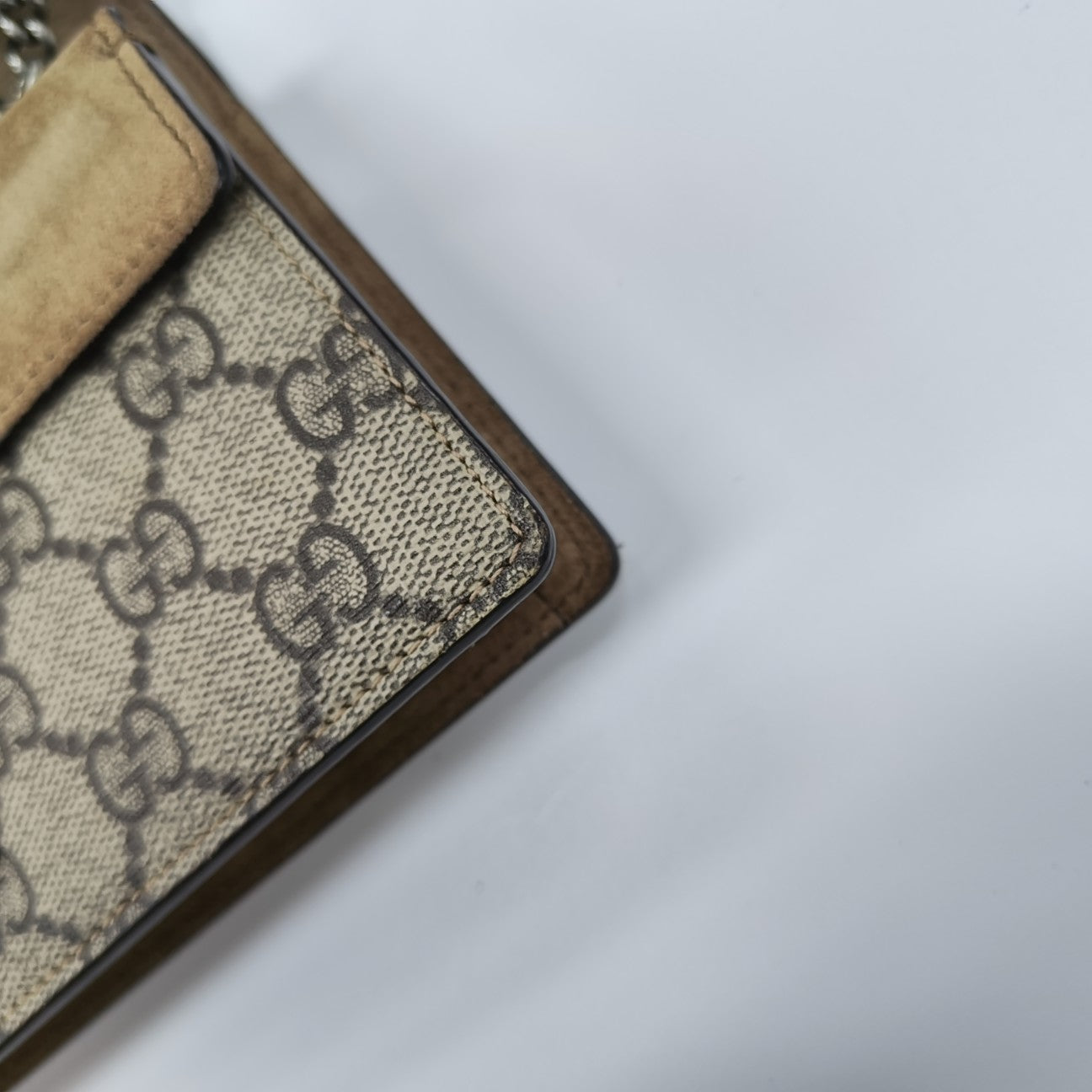 Dionysus Super Mini Monogram Coated Canvas Beige