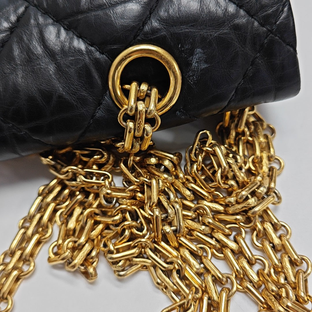 2.55 Maxi Quilted Calfskin Black