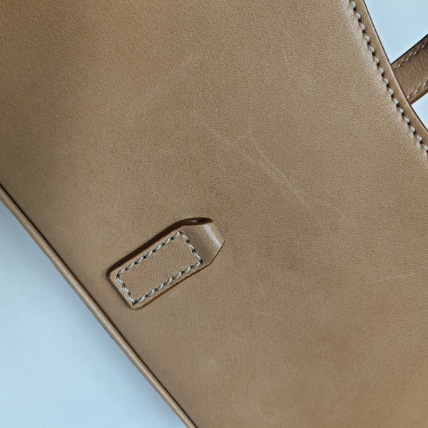 Calfskin Top Handle Bag Brown