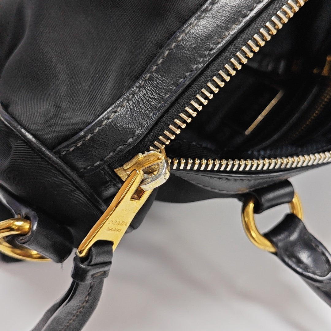 Nylon Shoulder Bag Black