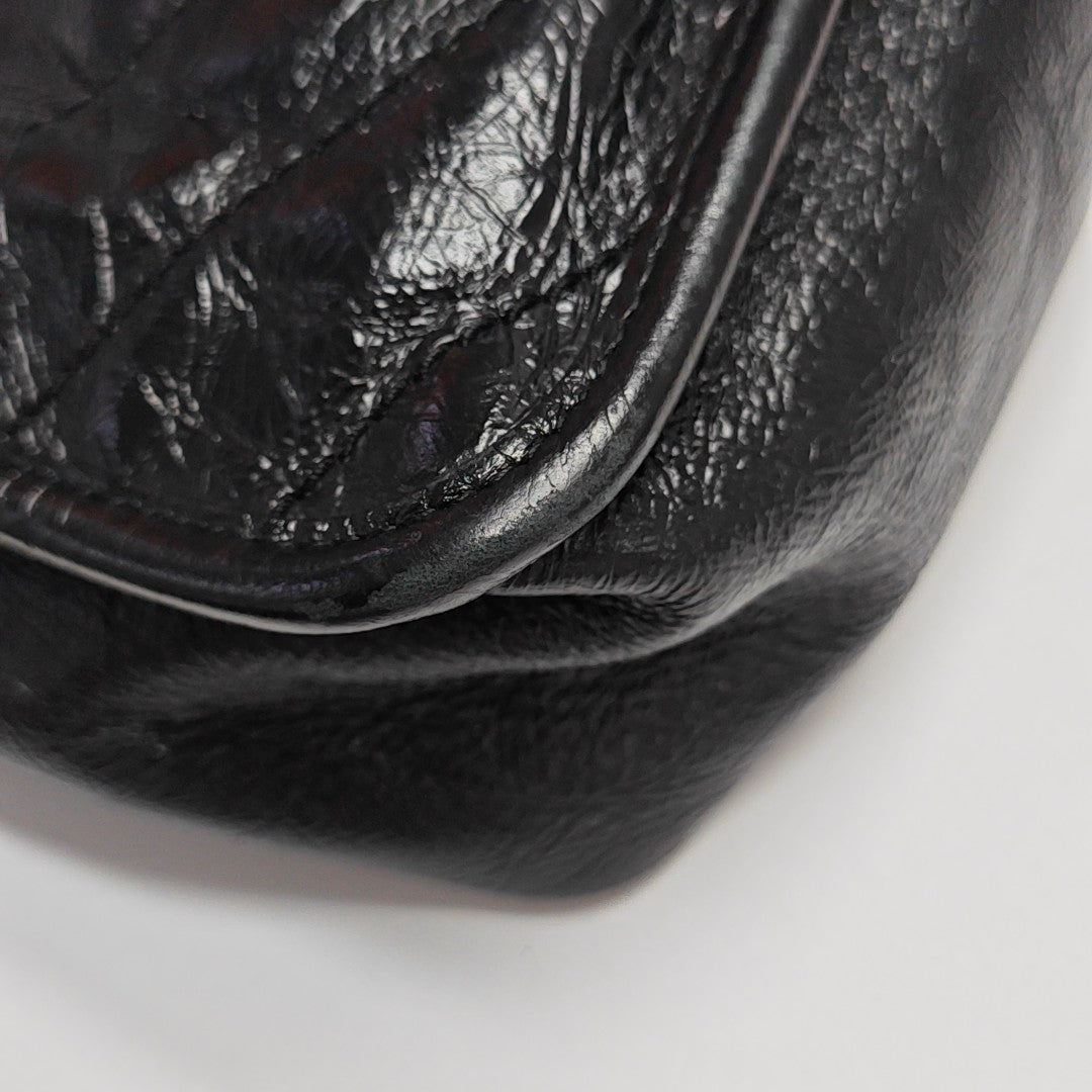 NIKI Medium Chevron Calfskin Black