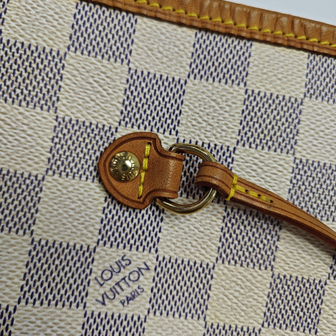 NEVERFULL MM Damier Azur Coated Canvas Beige