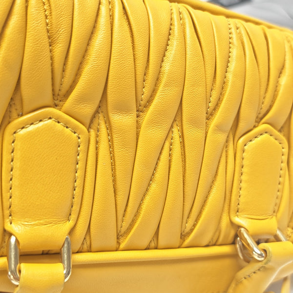 Arcadie Matelassé Small Quilted Lambskin Yellow