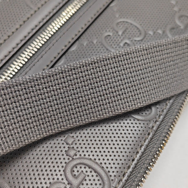 Interlocking G Large Monogram Calfskin Gray