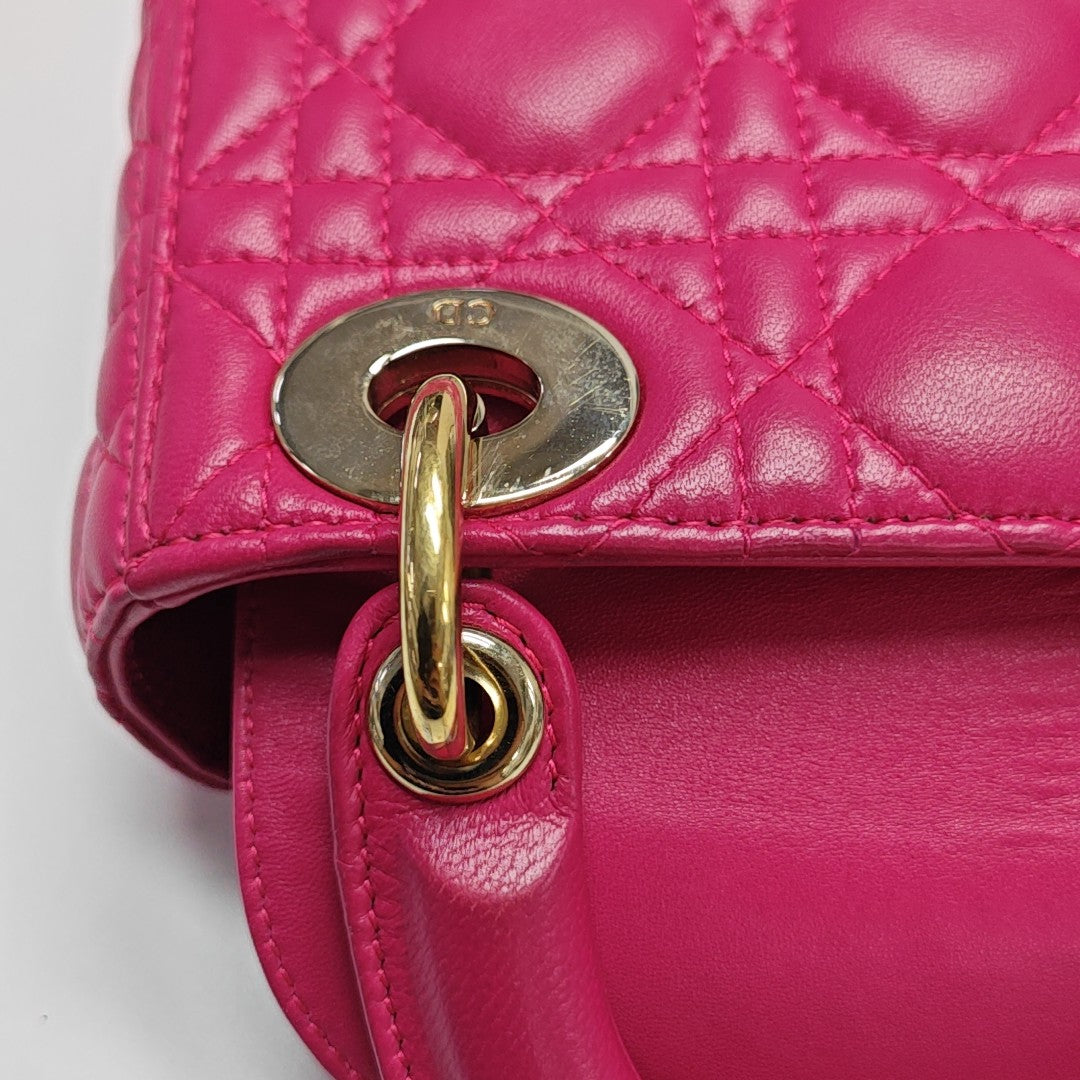 Lady Dior Mini Cannage Lambskin Red