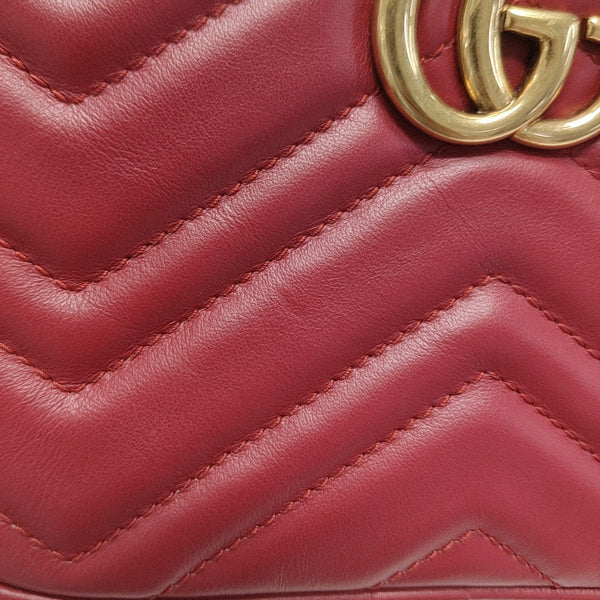 GG Marmont Super Mini Quilted Calfskin Red