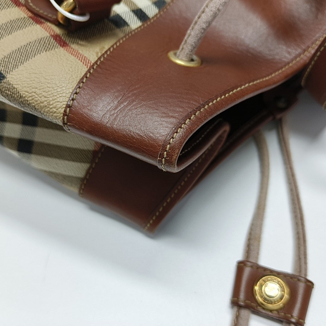 Coated Canvas Shoulder Bag Beige