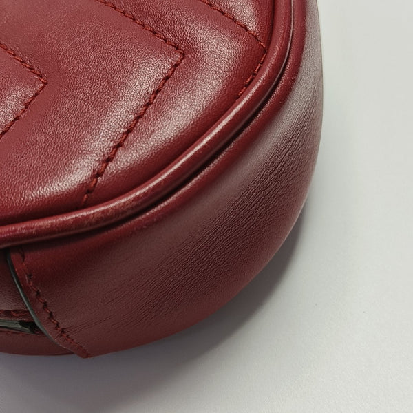 GG Marmont Super Mini Quilted Calfskin Red