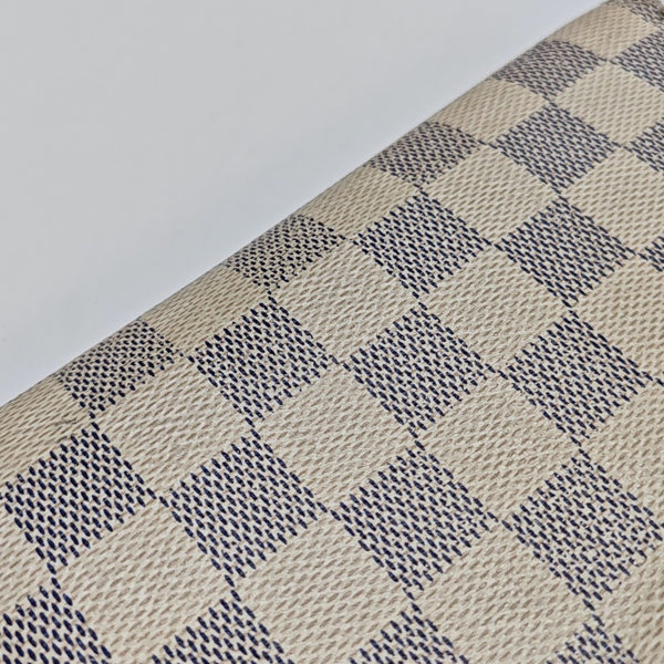 ZIPPY Damier Azur Coated Canvas White Wallet
