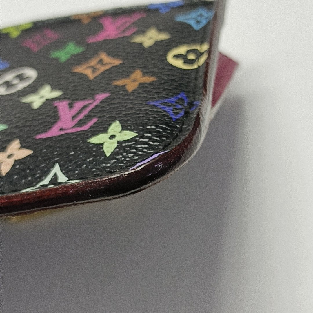 LV × TM Monogram Coated Canvas Coin Purse Black