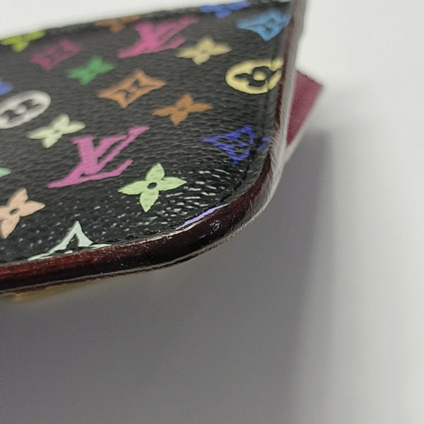 LV × TM Monogram Coated Canvas Coin Purse Black
