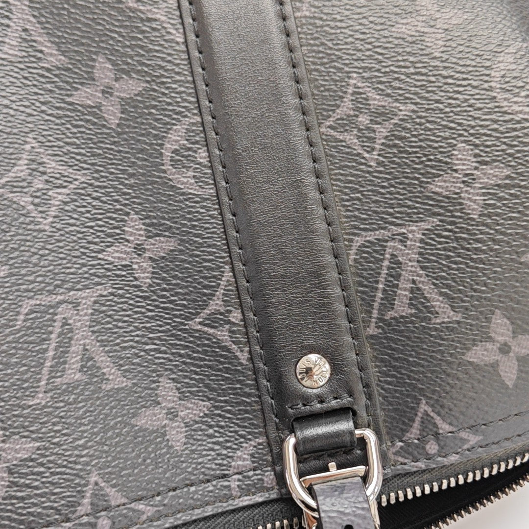 KEEPALL Monogram Coated Canvas Black
