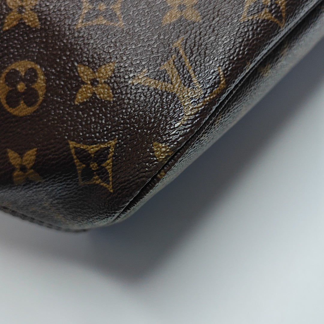 NEVERFULL MM Monogram Coated Canvas Brown