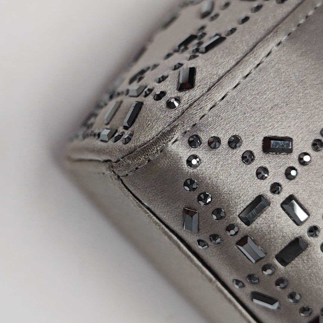 Lady Dior Mini Cannage Silk Satin Gray