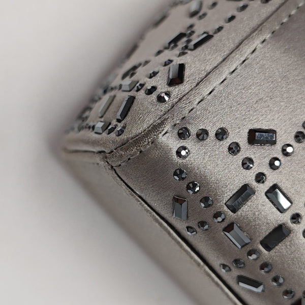Lady Dior Mini Cannage Silk Satin Gray
