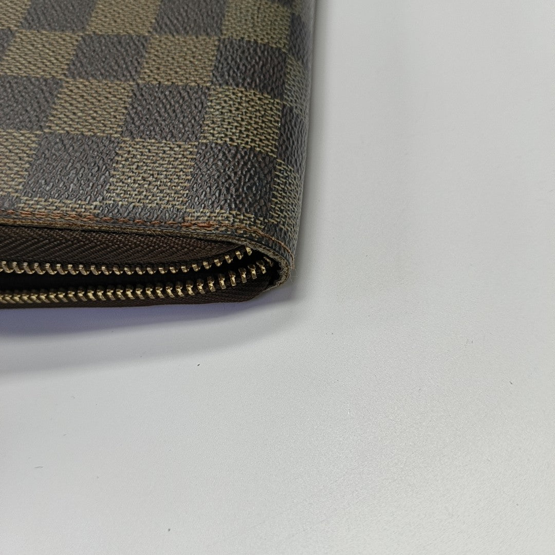 ZIPPY Damier Ebene Coated Canvas Brown Wallet