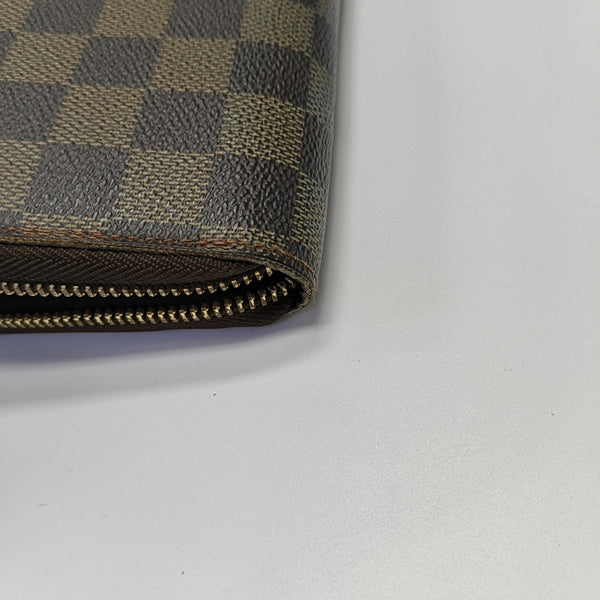 ZIPPY Damier Ebene Coated Canvas Brown Wallet